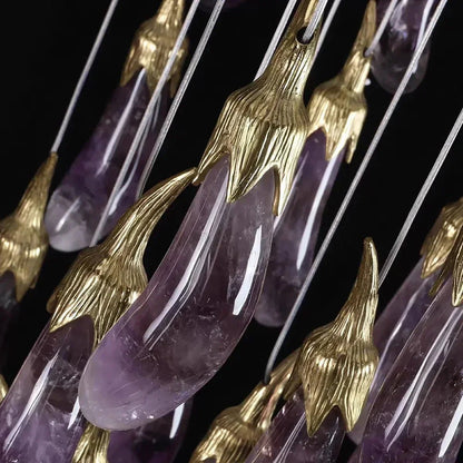 Eggplant-shaped Chandelier Purple Color - Zelno Lighting