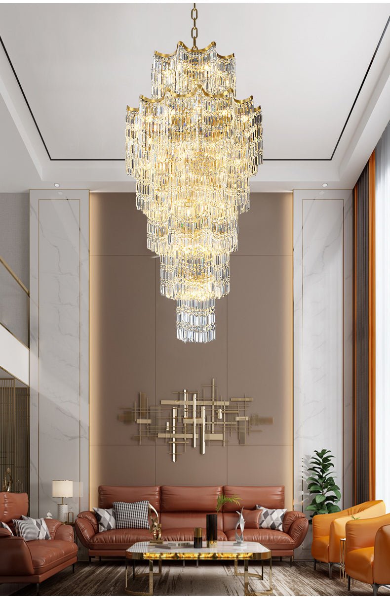 Elegant Crystal Chandelier for Duplex Villas - Zelno