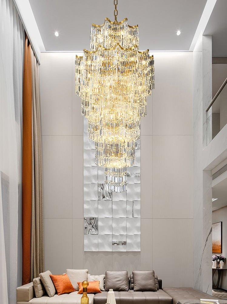 Elegant Crystal Chandelier for Duplex Villas - Zelno Lighting