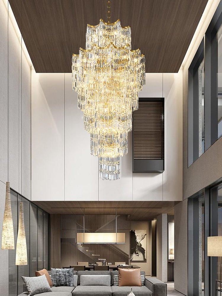 Elegant Crystal Chandelier for Duplex Villas - Zelno Lighting