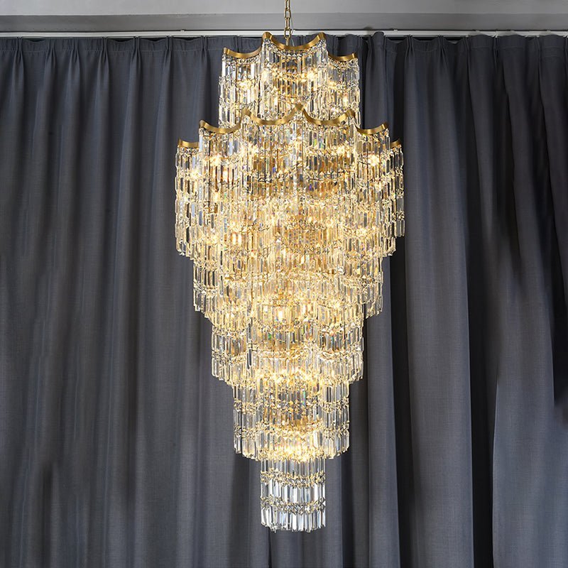 Elegant Crystal Chandelier for Duplex Villas - Zelno Lighting