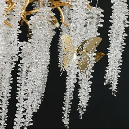 Elegant Crystal Icicle Chandelier in Branch Style for Dining Table Use - Zelno Lighting