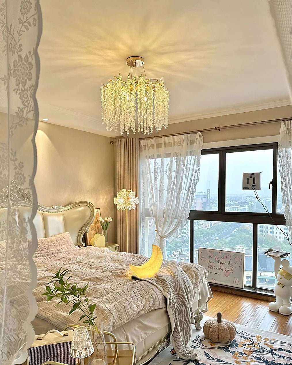 Elegant Crystal Icicle Chandelier in Branch Style for Dining Table Use - Zelno Lighting