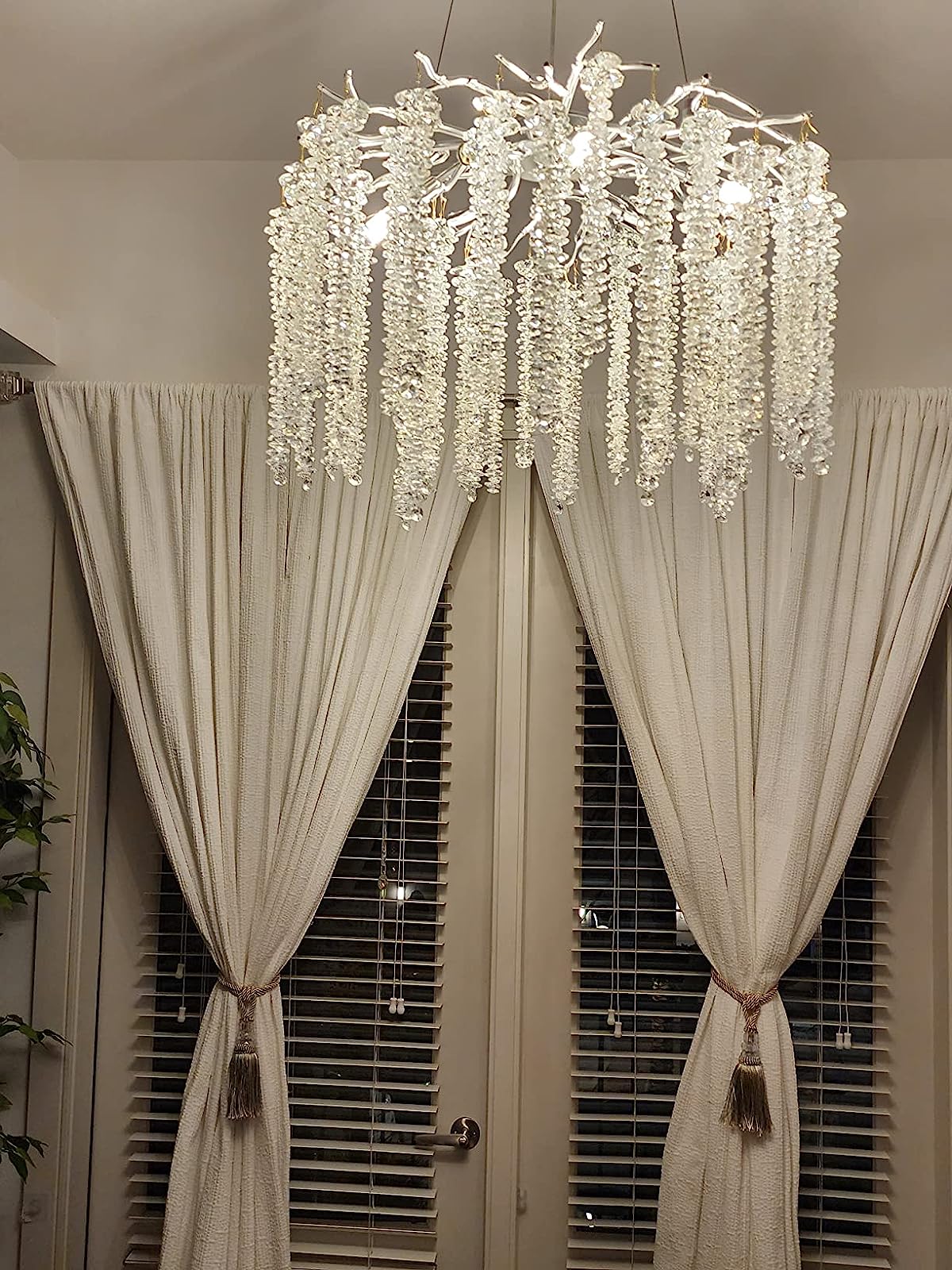 Elegant Crystal Icicle Chandelier in Branch Style for Dining Table Use - Zelno Lighting
