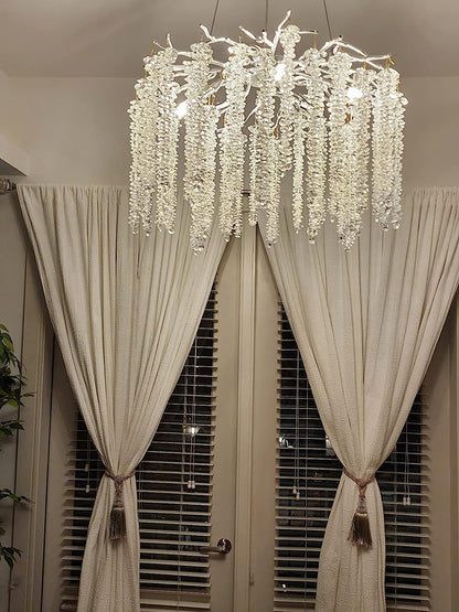 Elegant Crystal Icicle Chandelier in Branch Style for Dining Table Use - Zelno Lighting