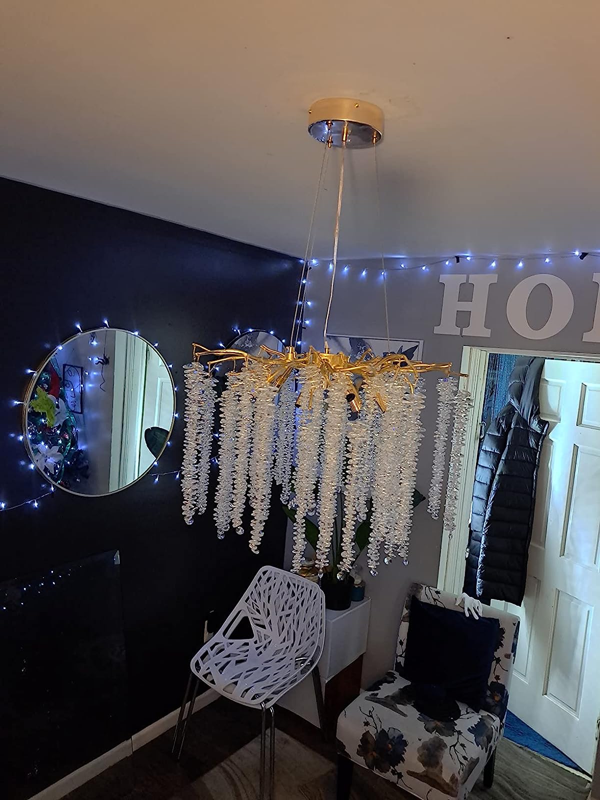 Elegant Crystal Icicle Chandelier in Branch Style for Dining Table Use - Zelno Lighting