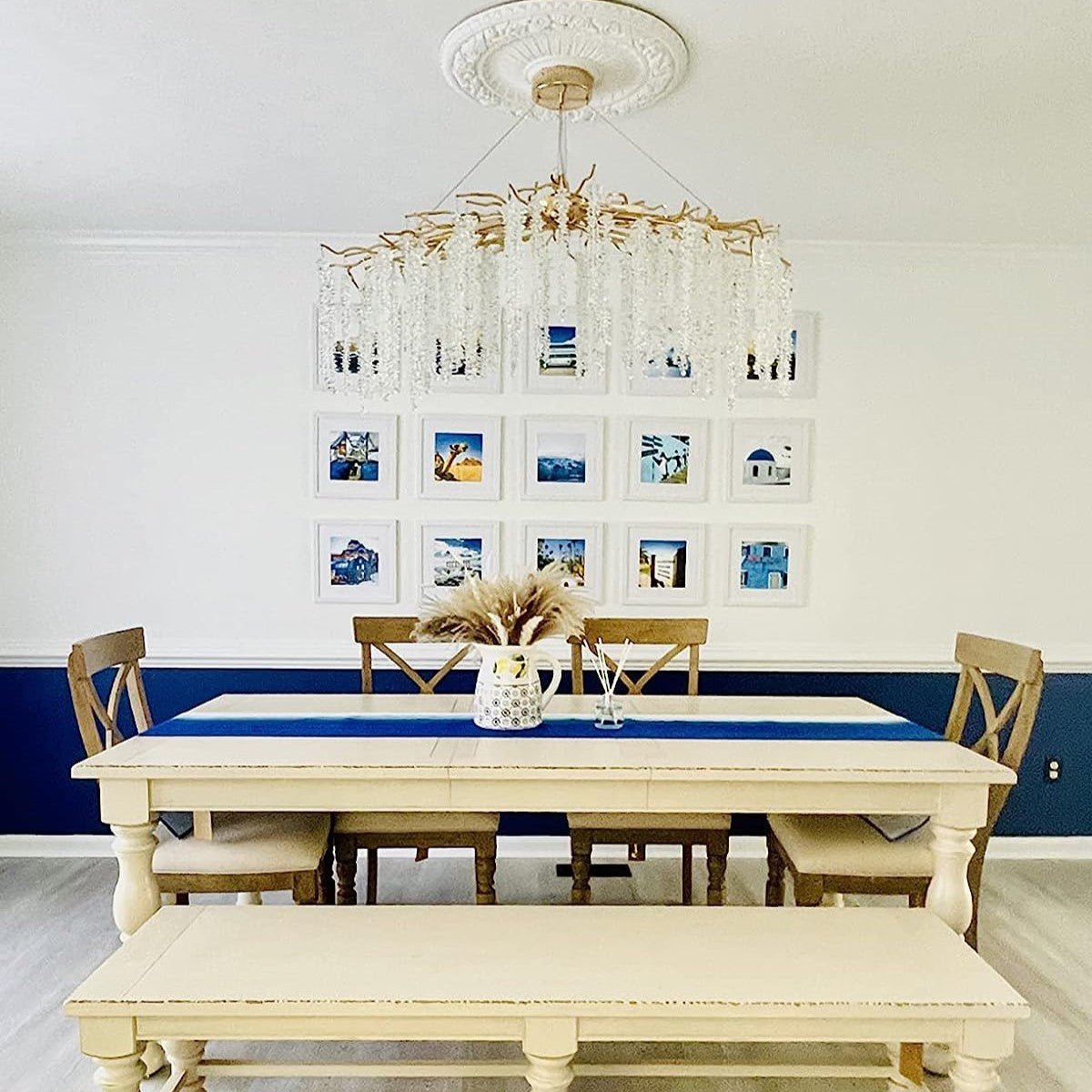 Elegant Crystal Icicle Chandelier in Branch Style for Dining Table Use - Zelno Lighting