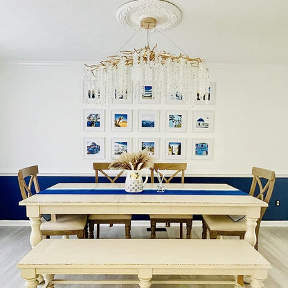 Elegant Crystal Icicle Chandelier in Branch Style for Dining Table Use - Zelno Lighting