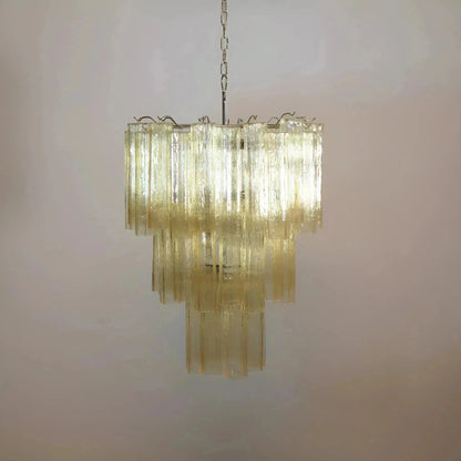 Elegant Yellow Murano Glass Tube Chandelier 25.6" - Zelno Lighting