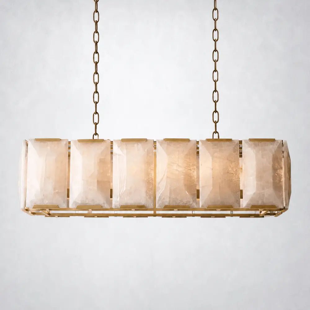 Ellington Alabaster Rectangular Chandelier 42" - Zelno