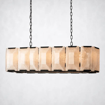Ellington Alabaster Rectangular Chandelier 42" - Zelno