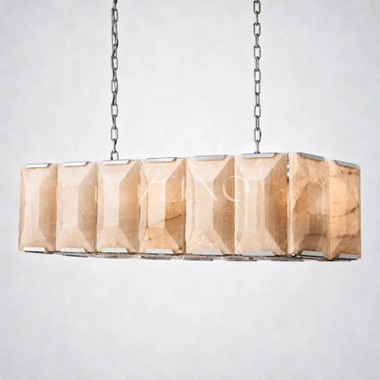Ellington Alabaster Rectangular Chandelier 42" - Zelno