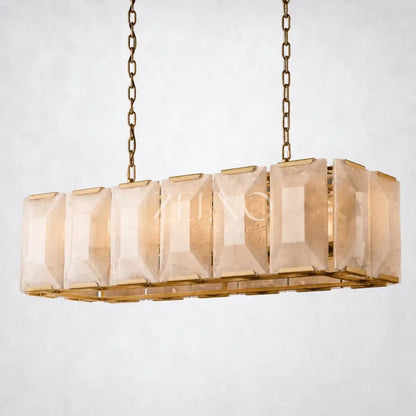 Ellington Alabaster Rectangular Chandelier 42" - Zelno