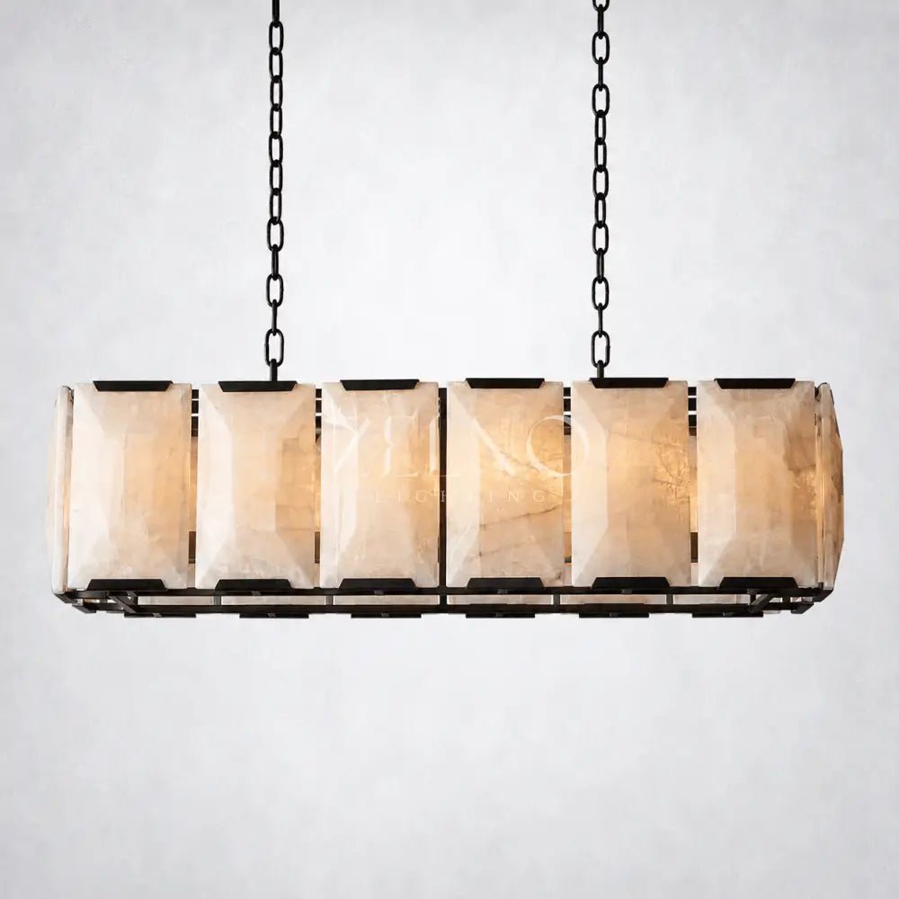 Ellington Alabaster Rectangular Chandelier 42" - Zelno