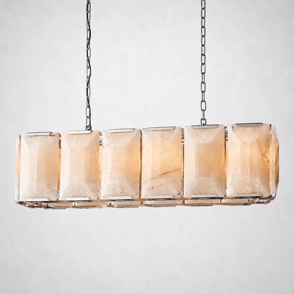 Ellington Alabaster Rectangular Chandelier 42" - Zelno