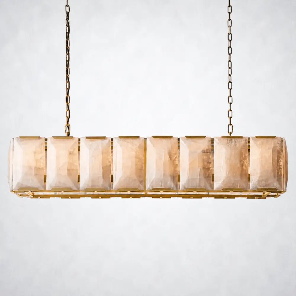 Ellington Alabaster Rectangular Chandelier 54" - Zelno