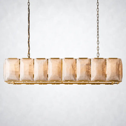 Ellington Alabaster Rectangular Chandelier 54" - Zelno