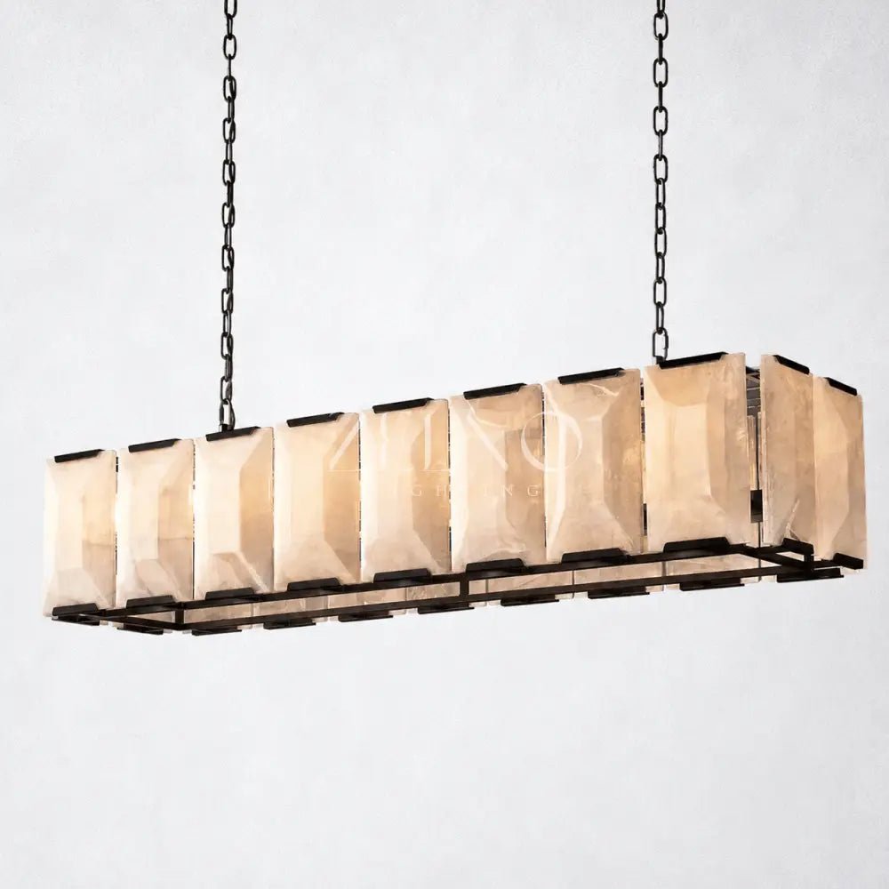 Ellington Alabaster Rectangular Chandelier 54" - Zelno