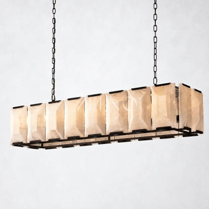Ellington Alabaster Rectangular Chandelier 54" - Zelno