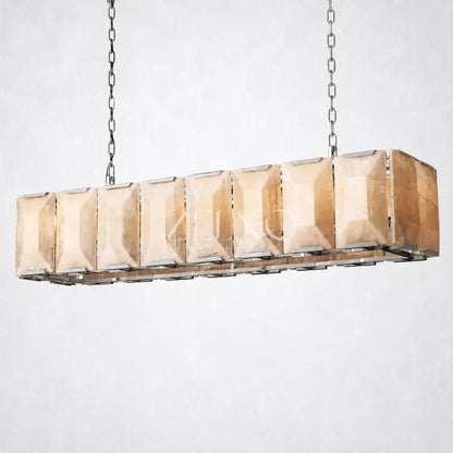 Ellington Alabaster Rectangular Chandelier 54" - Zelno