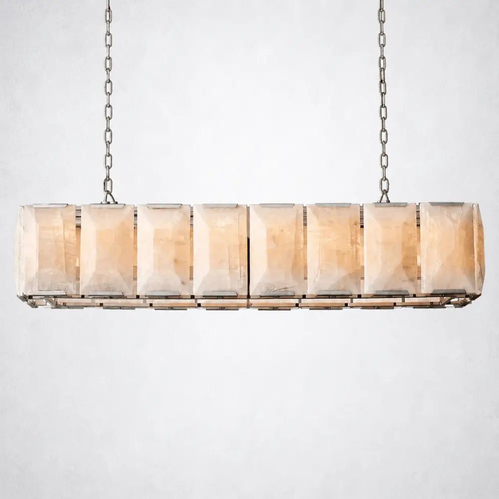 Ellington Alabaster Rectangular Chandelier 54" - Zelno