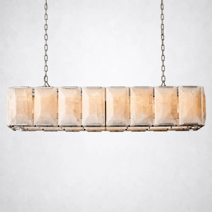 Ellington Alabaster Rectangular Chandelier 54" - Zelno
