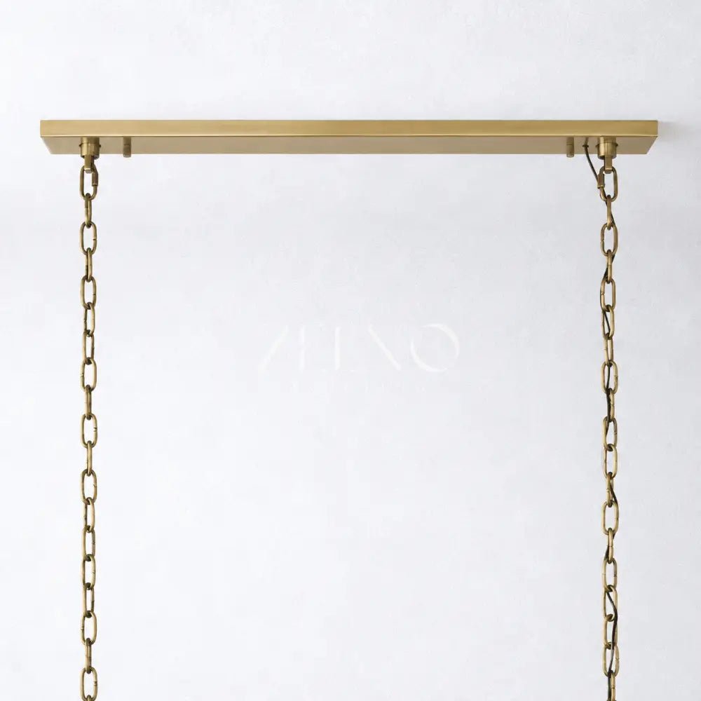 Ellington Alabaster Rectangular Chandelier 62" - Zelno