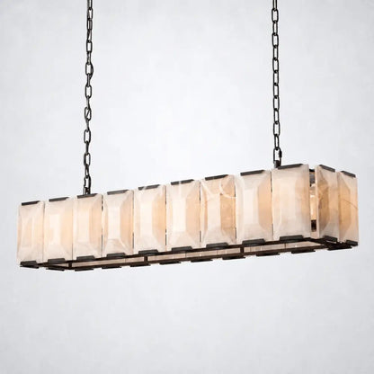 Ellington Alabaster Rectangular Chandelier 62" - Zelno