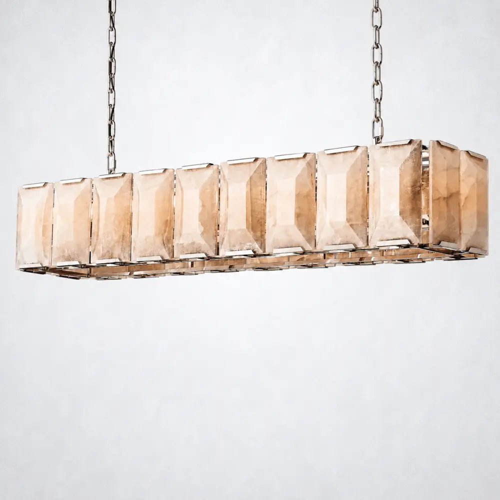 Ellington Alabaster Rectangular Chandelier 62" - Zelno