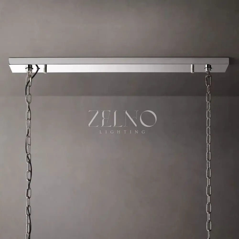 Ellington Alabaster Rectangular Chandelier 62" - Zelno