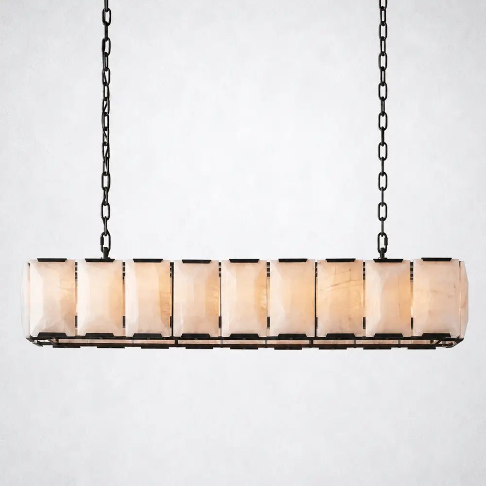 Ellington Alabaster Rectangular Chandelier 62" - Zelno