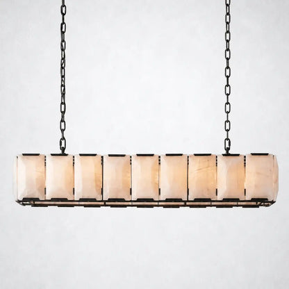 Ellington Alabaster Rectangular Chandelier 62" - Zelno