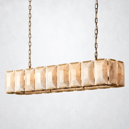 Ellington Alabaster Rectangular Chandelier 62" - Zelno