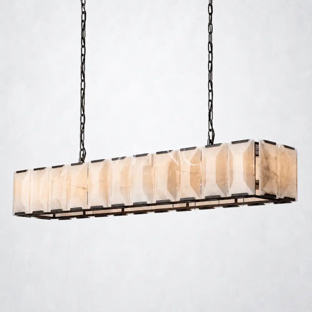 Ellington Alabaster Rectangular Chandelier 74" - Zelno