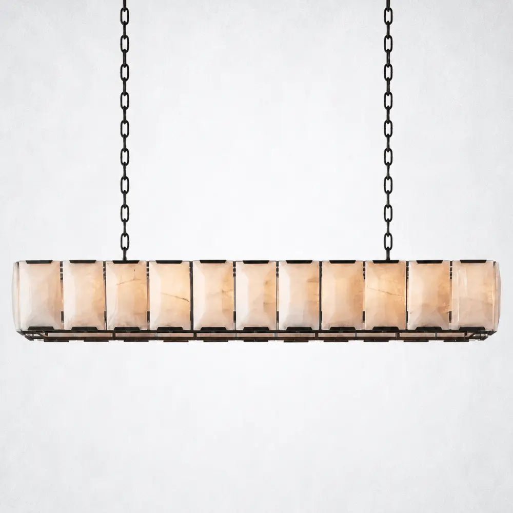 Ellington Alabaster Rectangular Chandelier 74" - Zelno