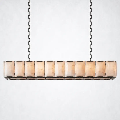 Ellington Alabaster Rectangular Chandelier 74" - Zelno