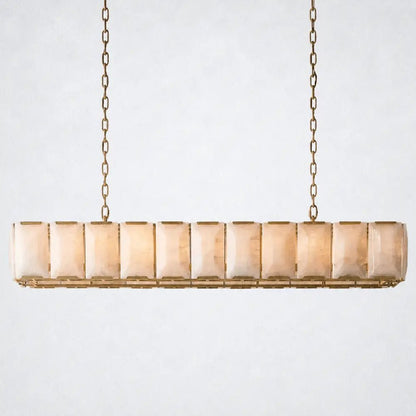 Ellington Alabaster Rectangular Chandelier 74" - Zelno