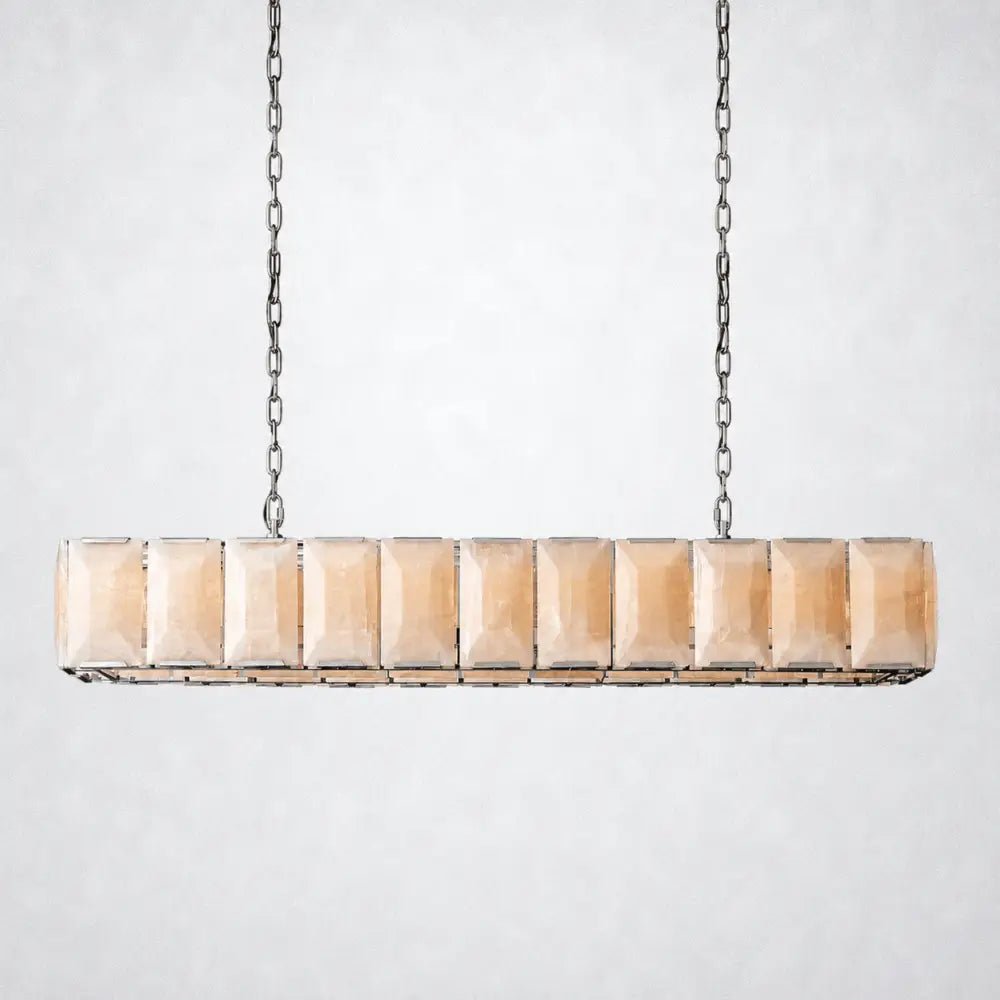 Ellington Alabaster Rectangular Chandelier 74" - Zelno