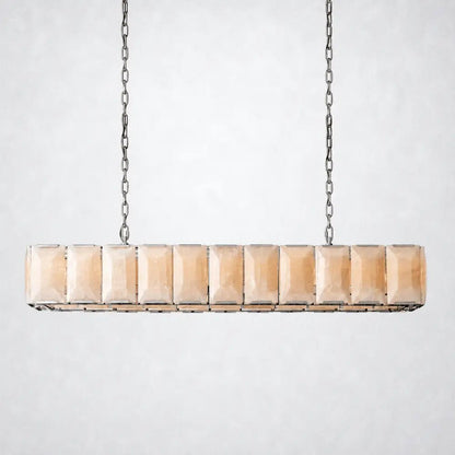 Ellington Alabaster Rectangular Chandelier 74" - Zelno