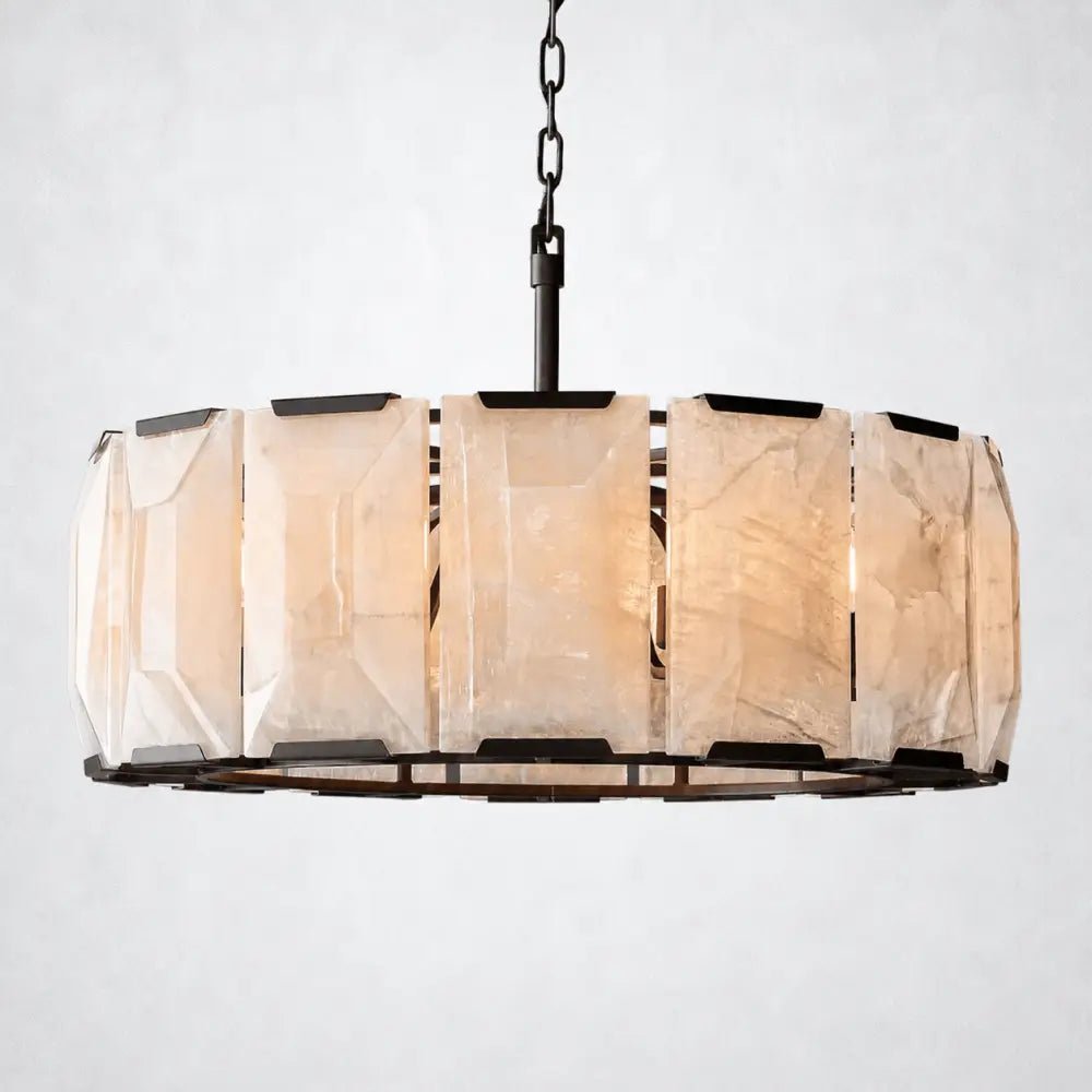 Ellington Alabaster Round Chandelier 31" - Zelno