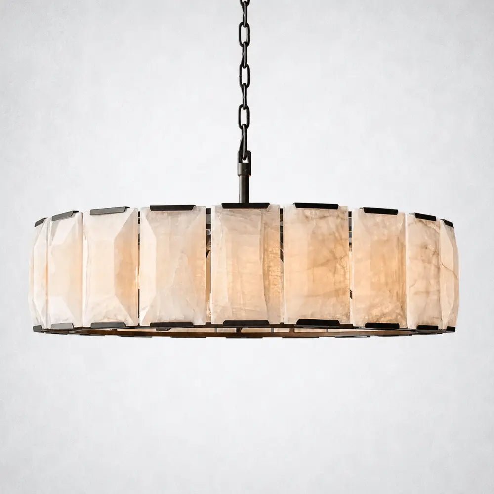 Ellington Alabaster Round Chandelier 43" - Zelno