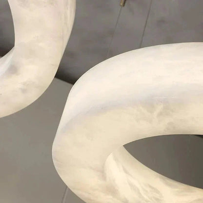Emerald Real Alabaster Ring Chandelier, Modern Circular Chandelier - Zelno Lighting