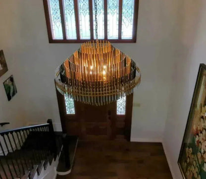 Emila Burnished Brass Chandelier 24''32''42'' - Zelno Lighting