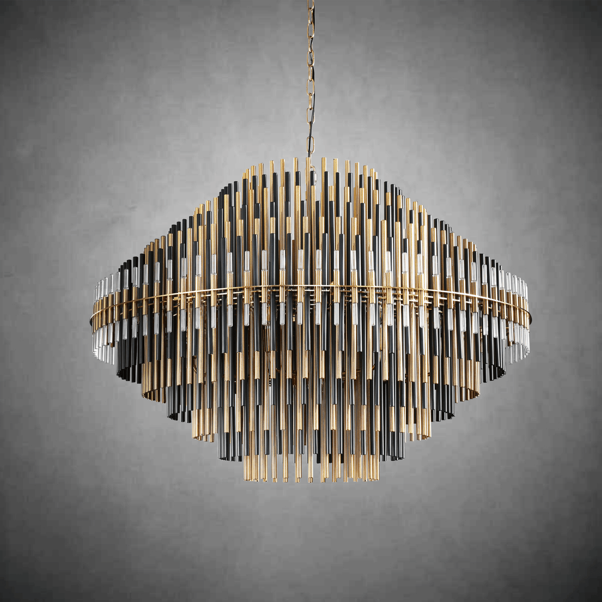 Emila Burnished Brass Chandelier 24''32''42'' - Zelno Lighting