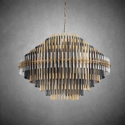 Emila Burnished Brass Chandelier 24''32''42'' - Zelno Lighting