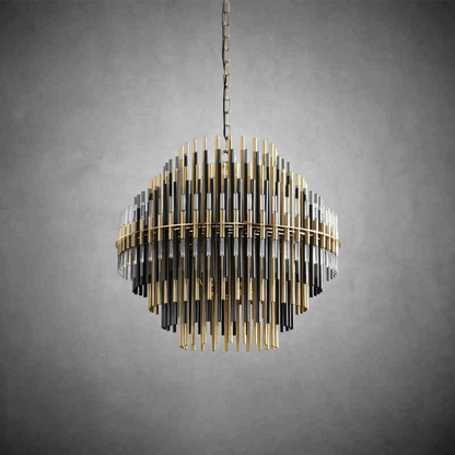 Emila Burnished Brass Chandelier 24''32''42'' - Zelno Lighting