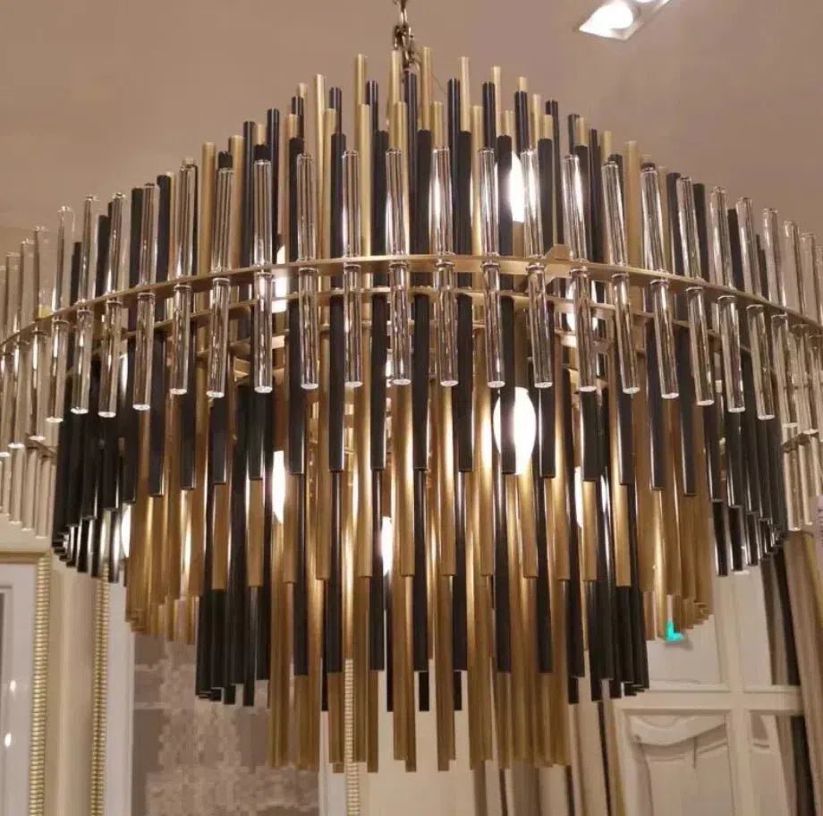 Emila Burnished Brass Chandelier 24''32''42'' - Zelno Lighting