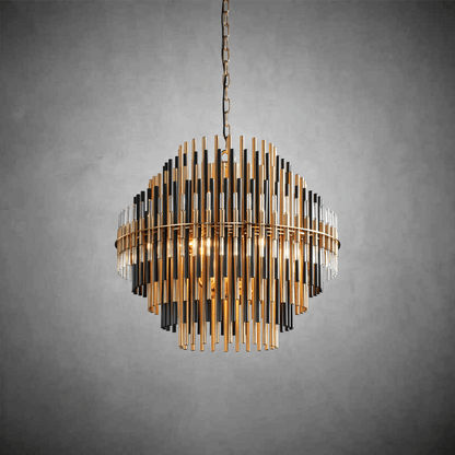 Emila Burnished Brass Chandelier 24''32''42'' - Zelno Lighting