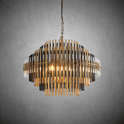 Emila Burnished Brass Chandelier 24''32''42'' - Zelno Lighting