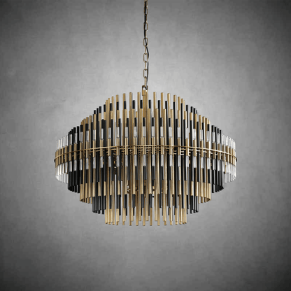 Emila Burnished Brass Chandelier 24''32''42'' - Zelno Lighting